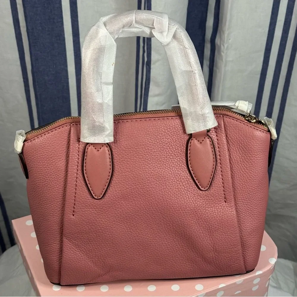 Michael Kors Sienna Medium Messenger, Rose, Pebbled Leather Satchel